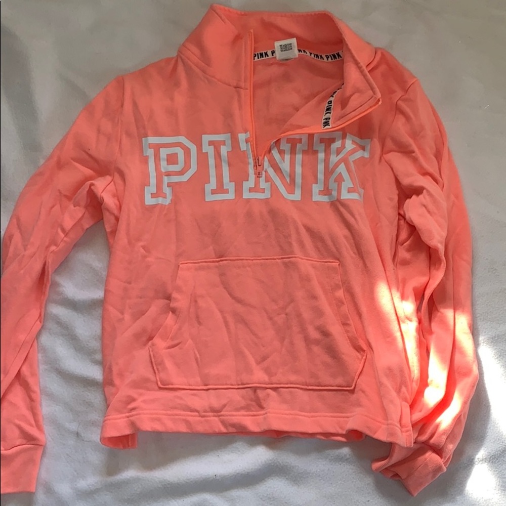 VS Pink Quarter Zip Sweater